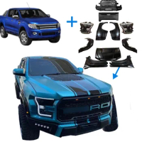 Newest Off-Road Parts Front Car Bumpers ABS Black Body kits For Ranger T6/T7/T8 Upgrade To F150 Raptor