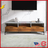 Cassa 5.9 Feet Flix TV Cabinet with Drawer and Metal Leg (Light Grey)