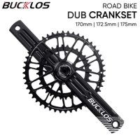 BUCKLOS Road Bike Crankset DUB Hollow Integrated Bicycle Crank Arm Gravel 48-32T Chainring Double Speed Chainwhee DUB Crankset
