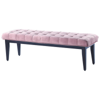 Boden-夏菲5尺粉紅色絨布長凳/雙人椅/長椅/床尾椅/穿鞋椅-150x40x47cm