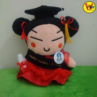 Boneka Wisuda Pucca 25cm plus Pin dan Bordir Nama