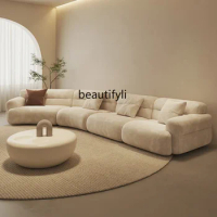 Italian Arc Fabric Sofa Living Room Simple Modern Cream Style Corner Japanese Style