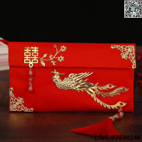 布紅包袋虎年紅包袋2022紅包袋婚禮紅包袋結婚紅包婚禮紅包高檔綢緞萬元布紅包結婚訂婚雙結流蘇敬茶包壓歲包生日滿月週歲壽2