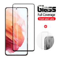 2-in-1 Screen Protector On For Samsung Galaxy S21 Plus Safety Camera Glass For Samsung S21+ S 21 Ultra S21Ultra Tempered Glass