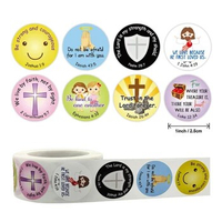 500pcs 2.5cm Children Christian Stickers Bible Scriptures Faith Prayer God Signs Decoration Label Sticker