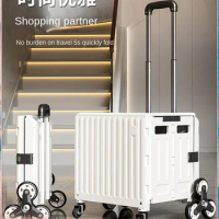 Shopping Cart Luggage Trolley Household Folding Shopping Cart Express Delivery Trolley Trailer Hand Buggy Portable
