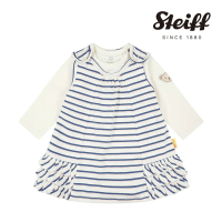 【STEIFF】熊頭童裝 二件式條紋長袖洋裝(洋裝)