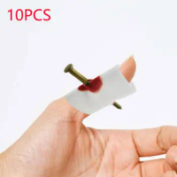 10 Pieces Bloody Nail through Finger Practical Novelty for April Fool's Day Masquerade Halloween Stage Performance Kids Party