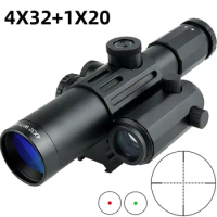 4x32 and 1x20 Integrated Structure Riflescope Red Dot Optical Sight Tactical Combo Shooting Sights Airsoft Hunting Rifle Scopes