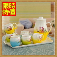 下午茶茶具含茶壺咖啡杯組合-6人歐式高檔描金花紋陶瓷茶具2色69g74【獨家進口】【米蘭精品】