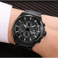 DISKON Jam Tangan Evans Jayden Jam Tangan Pria EJ 9585 Rantai Stainless Steel Chronograph Kaca Sapph