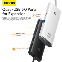 Baseus Lite Series 4-port USB Hub adapter USB Type C to USB 3.0 Hub Separator adapter for MacBook Pro iPad Pro Samsung USB