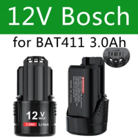 for 12V Bosch 3000mAh BAT411 Replacement Battery Bosch 12V Battery for BAT412A BAT413A D-70745GOP 2607336013 2607336014 PS20-2