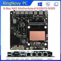 12th Gen N100 Intel Mini ITX Mainboard i3-N305 6-BayNAS Motherboard 4x i226-V 2.5G Router 2*NVMe 6*SATA3.0 DDR5 PCIex1 Type-C