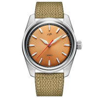 New Merkur Watch Vintage Manual Mechanical Watch Mens Skin Diver Watch Salmon Dial Watch Casual Dress Watches