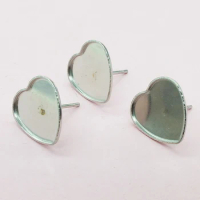 200PCS 12MM stainless steel, blank Bottom bracket earrings
