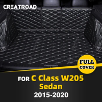 Full Coverage Trunk Mat For Mercedes Benz C Class Sedan W205 C180 200 220 250 260 2015-2020 19 18 17 16 Car Cover Pad Accessorie
