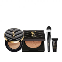 【YSL】官方直營 恆久完美柔霧彩妝組(全新皮革氣墊+蜜粉餅)