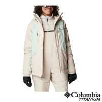 【Columbia 哥倫比亞 官方旗艦】女款-Highland Summit™Omni-Tech防水金鋁點極暖連帽外套-卡其(UWR50230KI/