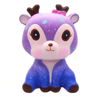Jumbo Kawaii Colorful Galaxy Deer Squishy Slow Rising Squeeze Toys Cream Sweet Scented Anti Stress Toy for Funny Kid Xmas Gift