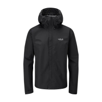 【RAB】Downpour Eco Jacket 輕量防風防水連帽外套 男款 黑色 #QWG82