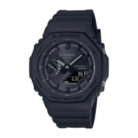 【CASIO 卡西歐】G-SHOCK 八角造型系列/藍牙太陽能電力/45mm/全黑(GA-B2100-1A1)