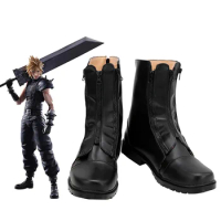 Final Fantasy Cloud Strife Cosplay Boots Black Shoes Custom Made Any Size