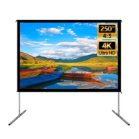 Customizable 250 Inch Portable Projector Screen 4K Outdoor Decor Fast Fold Screen