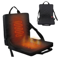 Foldable Camping Chair Heated Cushion Portable with Pocket 3 Speed Temperature USB Charging for Outdoor Travel Fishing