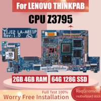 For LENOVO THiNKPAB Laptop Motherboard LA-A811P SR1SK Atom Z3795 2GB 4GB RAM 64G 128G SSD Notebook Mainboard