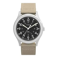 Jam Tangan Pria Timex MK1 TW2Y11900 Automatic Black Dial Tan Fabric Strap Multicolor