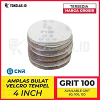 100 PCS CNR Amplas Gerinda Bulat Velcro Tempel Poles Grit 80 100 120 4 Inch Kayu Besi Metal GRIT #10