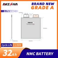 New 3.7V 32Ah NMC lithium-ion bag rechargeable battery RV electric bicycle backup battery 12V24V48V72V power storage