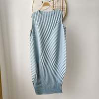 5213 Summer  Pleated Plus Size Loose Casual Dress Sanzhai Cotton Linen Heavy Industry ManualOne Size