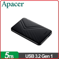 Apacer AC236 USB 3.2 Gen 1 行動硬碟5TB 時尚黑