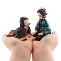 Anime Figure Demon Slayer Kimetsu No Yaiba Kamado Tanjirou Kamado Nezuko Cute Toys for Kids Collectible Model PVC Doll gift