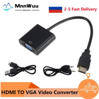 MnnWuu HDMI-compatible TO VGA Adapter Male To Famale 1080P HDMI-Compatible To VGA Convertger for PC Laptop Projector HD TO VGA
