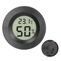 Mini Round Electronic Thermometer Hygrometer Indoor Digital LCD Hygrometer Temperature Humidity Meter Household Merchandises