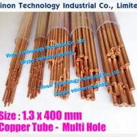 (100PCS/LOT) 1.3x400mm Copper Tube Multihole, Copper EDM Tubing Electrode MultiChannel Dia. 1.3mm, 400mm Long for Superdrill EDM