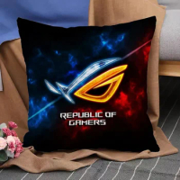 Pillowcase Double-sided Printed Home Decoration Cushion Cover Sofa Bedroom Computer Chair A-ASUS ROG Series 50x50 Short Plush