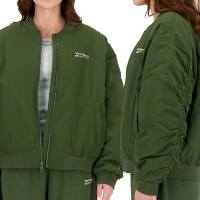 【NEW BALANCE】女款 軍綠色 百搭 舒適 燙印 防潑水 飛行 外套 WJ33507KOU