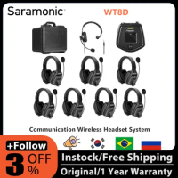 Saramonic Witalk WT8D Full Duplex Communication Wireless Headset System Marine Duplex Intercom Headsets Boat Coaches Microphone