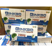 Viên Uống Bổ Não GINKGO BILOBA 240mg - Giúp Tăng Cường Tuần Hoàn Máu Não, Hộp 100viên