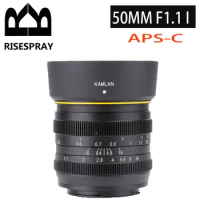 In Stock Kamlan 50mm f1.1 APS-C Large Aperture Manual Focus Lens for Canon EOS-M M1 M2 M3 M5 M6 M10 M50 M100 Mirrorless Cameras