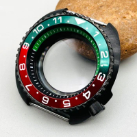 44mm Abalone PVD Black Watch Cases Fits Seiko 6105 6309 Turtle NH35 NH36 4R36 7S26 Movement Watch Repair Parts