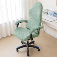 Gaming Chair Cover Geometric Pattern Computer Chair Cover Set with Elastic Straps Zipper Closure Washable Stretch for Easy