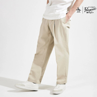 【Munsingwear】企鵝牌 男款卡其色彈性簡約打摺休閒長褲 MGTP8D03