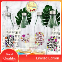 yanuart4 Botol Kaca Tutup Stainless BMG 1000 ML/ BMG 750ML | Glass Bottle DECAL/FLOWER/POLOS