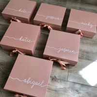 Personalized rose gold Bridesmaid Proposal gift Box, Will You Be My Bridesmaid, Wedding Birthday Maid of Honour favor boxes