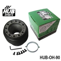 Racing Steering Wheel Hub Adapter Boss Kit For Honda Civic 88-91/ Integra 90-93 Fit 6-Hole Steering Wheel Black HUB-OH-90